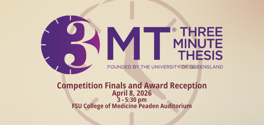 Flyer for the 3MT final competition on April 8
